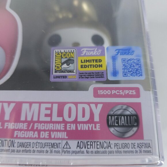 SDCC 2025 Funko Pop My Melody Metallic 91 Exclusive Official Sticker Hello Kitty - Picture 8 of 10